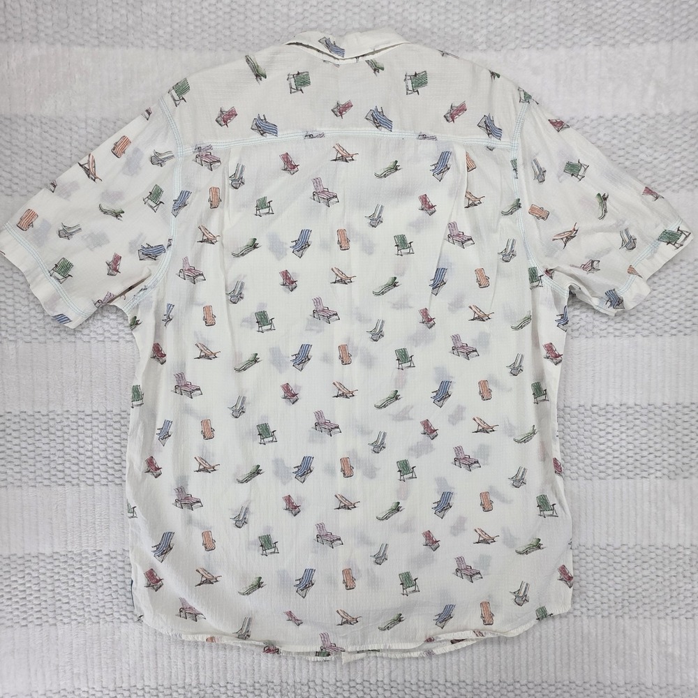Tommy Bahama Shirt Mens Large White  Button Down Beach Relax Island Modern Linen - Picture 7 of 9